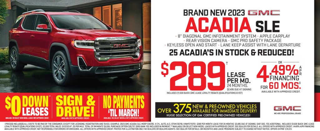 Sign and Drive Lease GMC Acadia