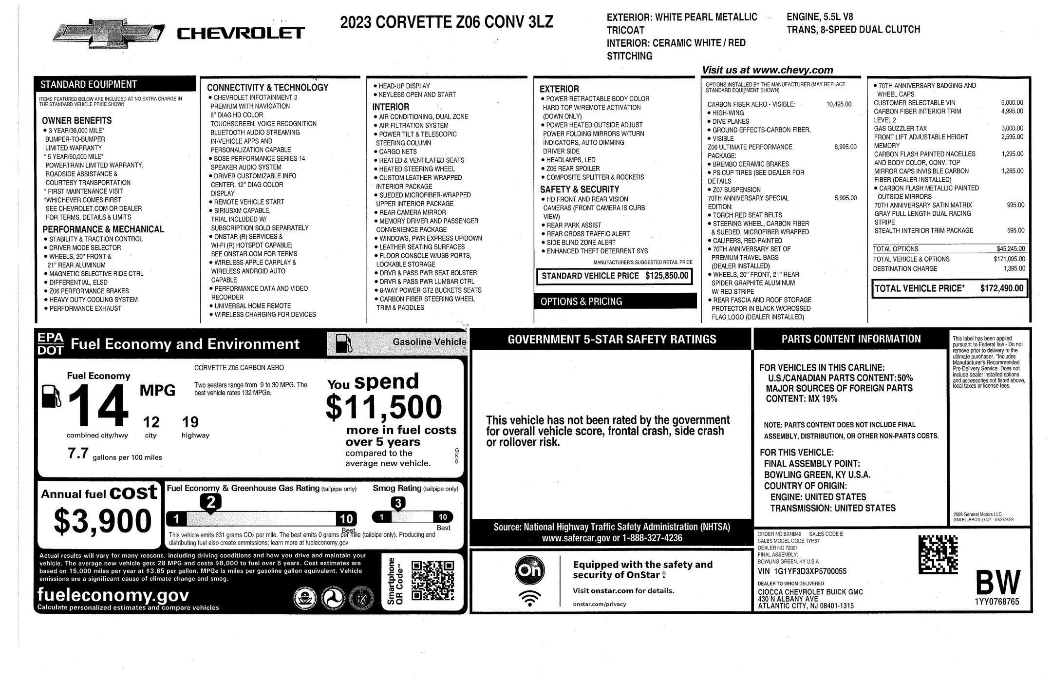 2023 Chevrolet Corvette Z06 3LZ