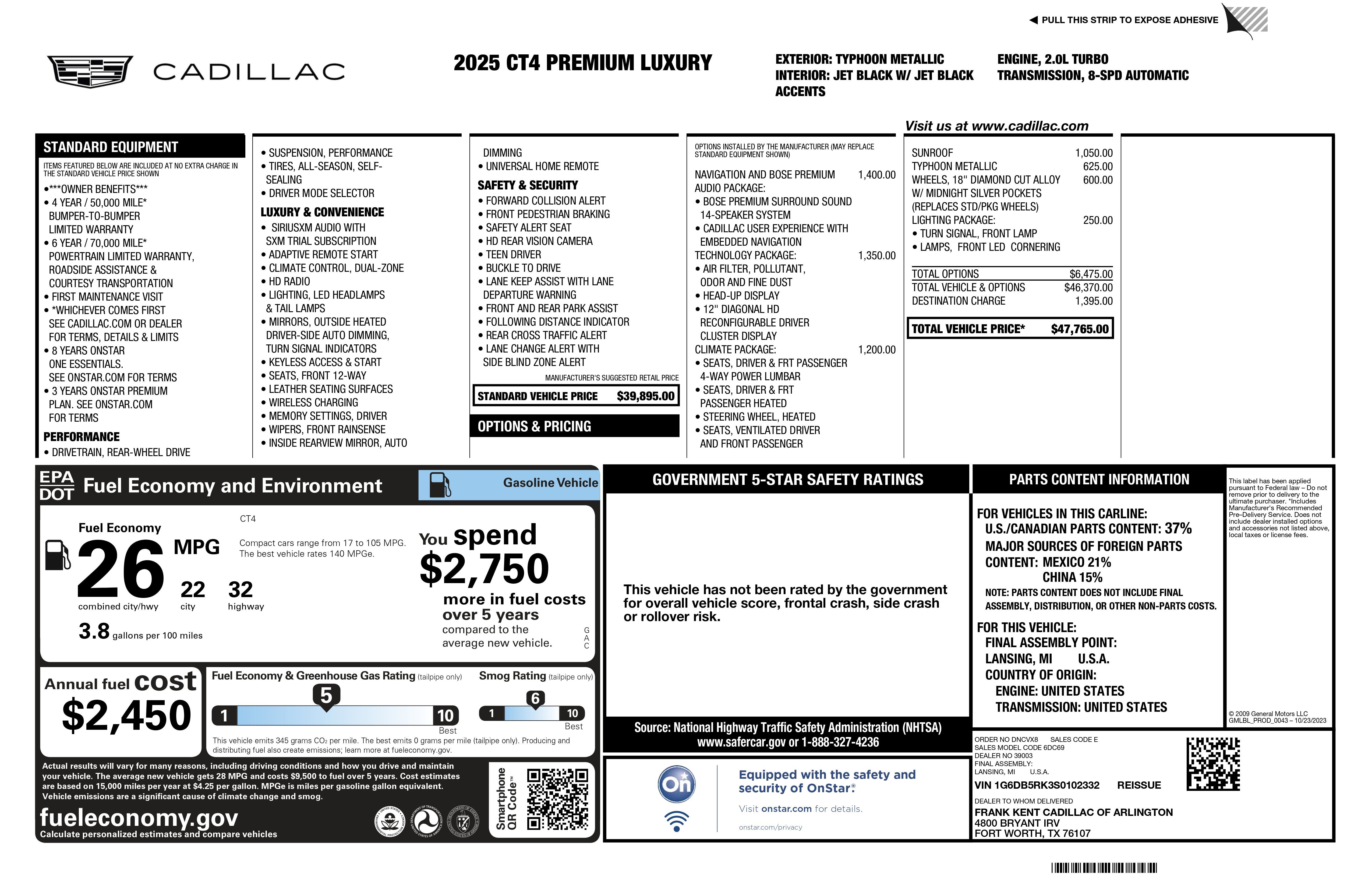 2025 Cadillac CT4 Premium Luxury