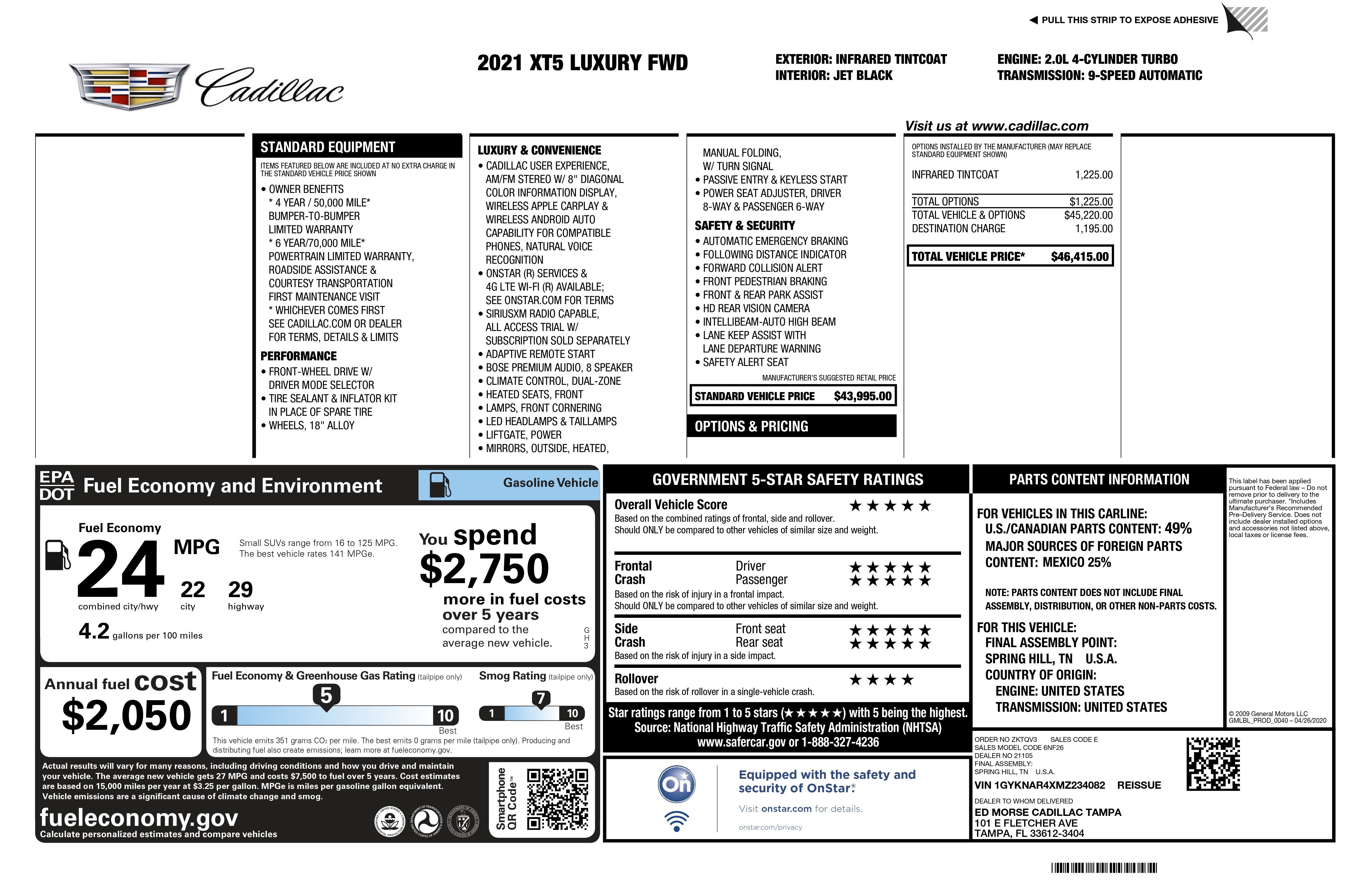 2021 Cadillac XT5 Luxury