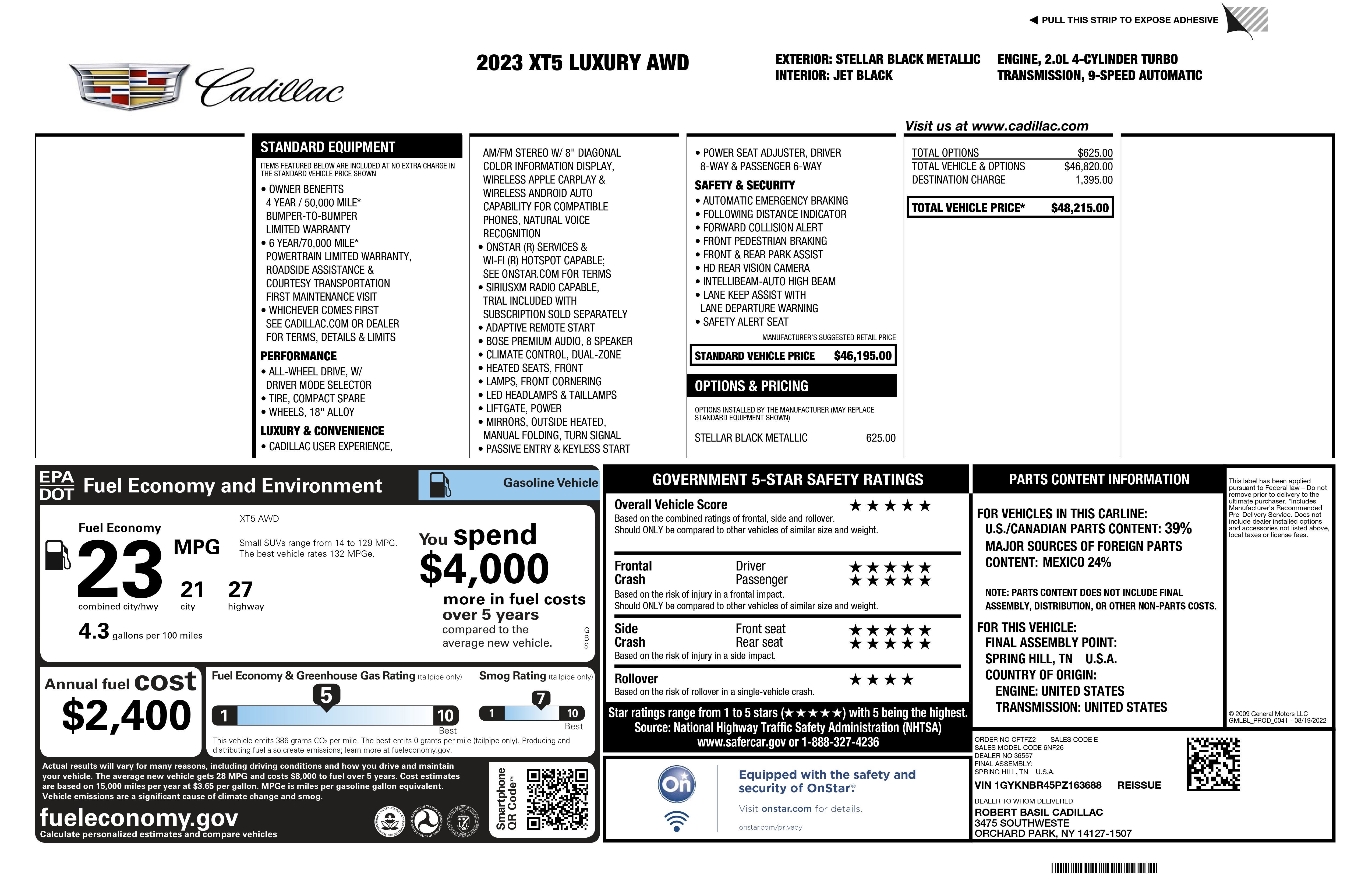 2023 Cadillac XT5 Luxury