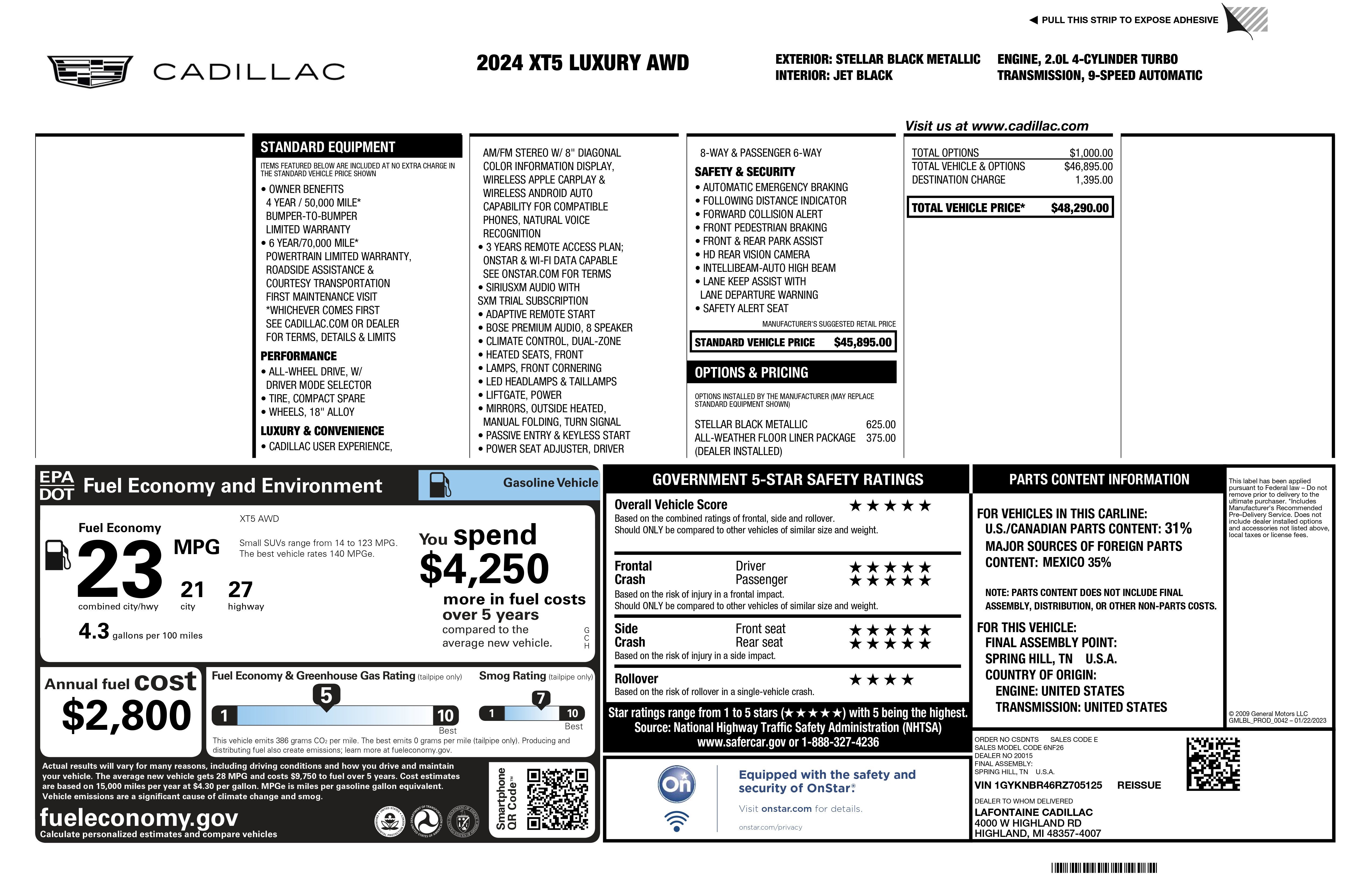 2024 Cadillac XT5 Luxury