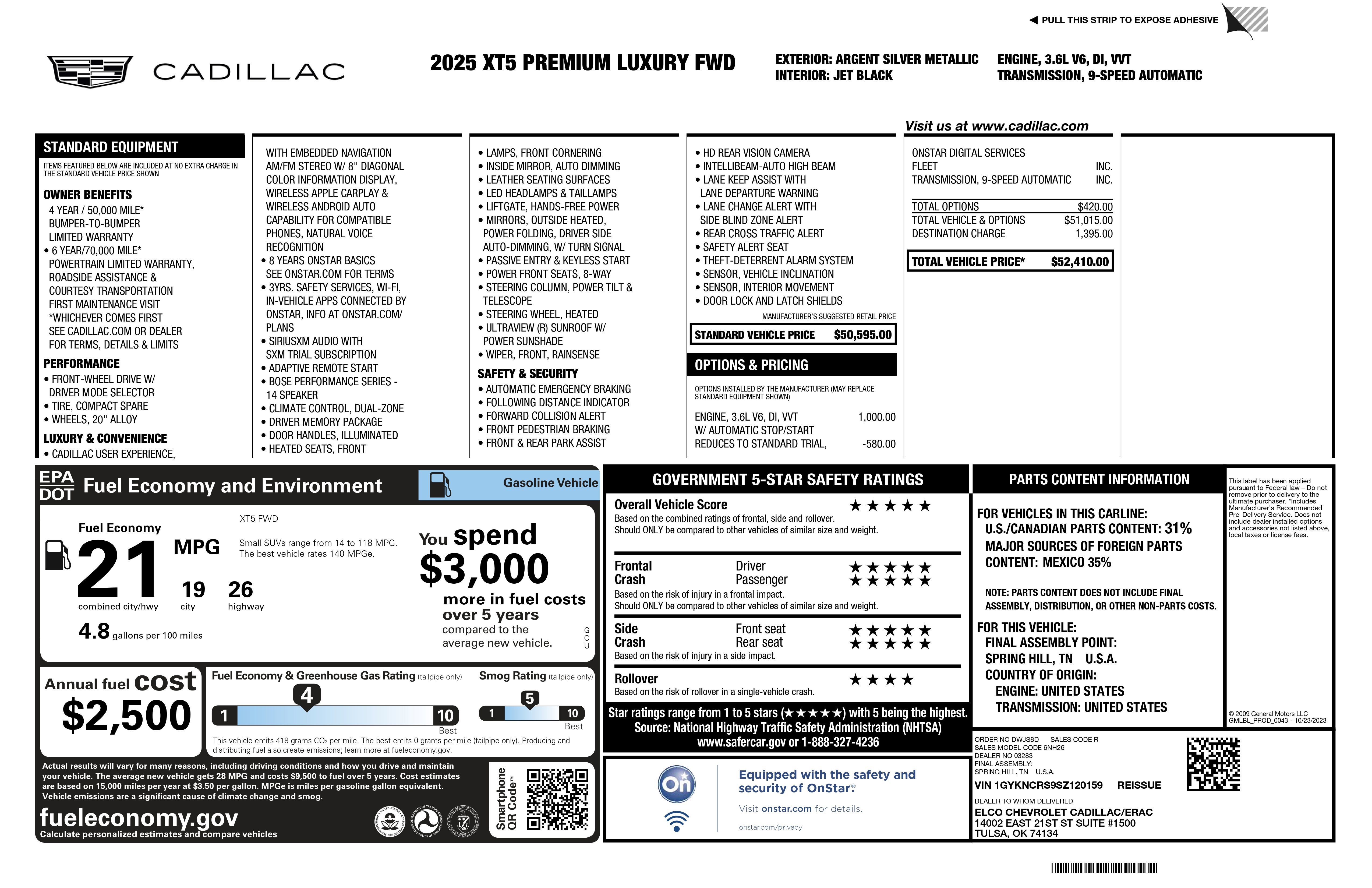 2025 Cadillac XT5 Premium Luxury