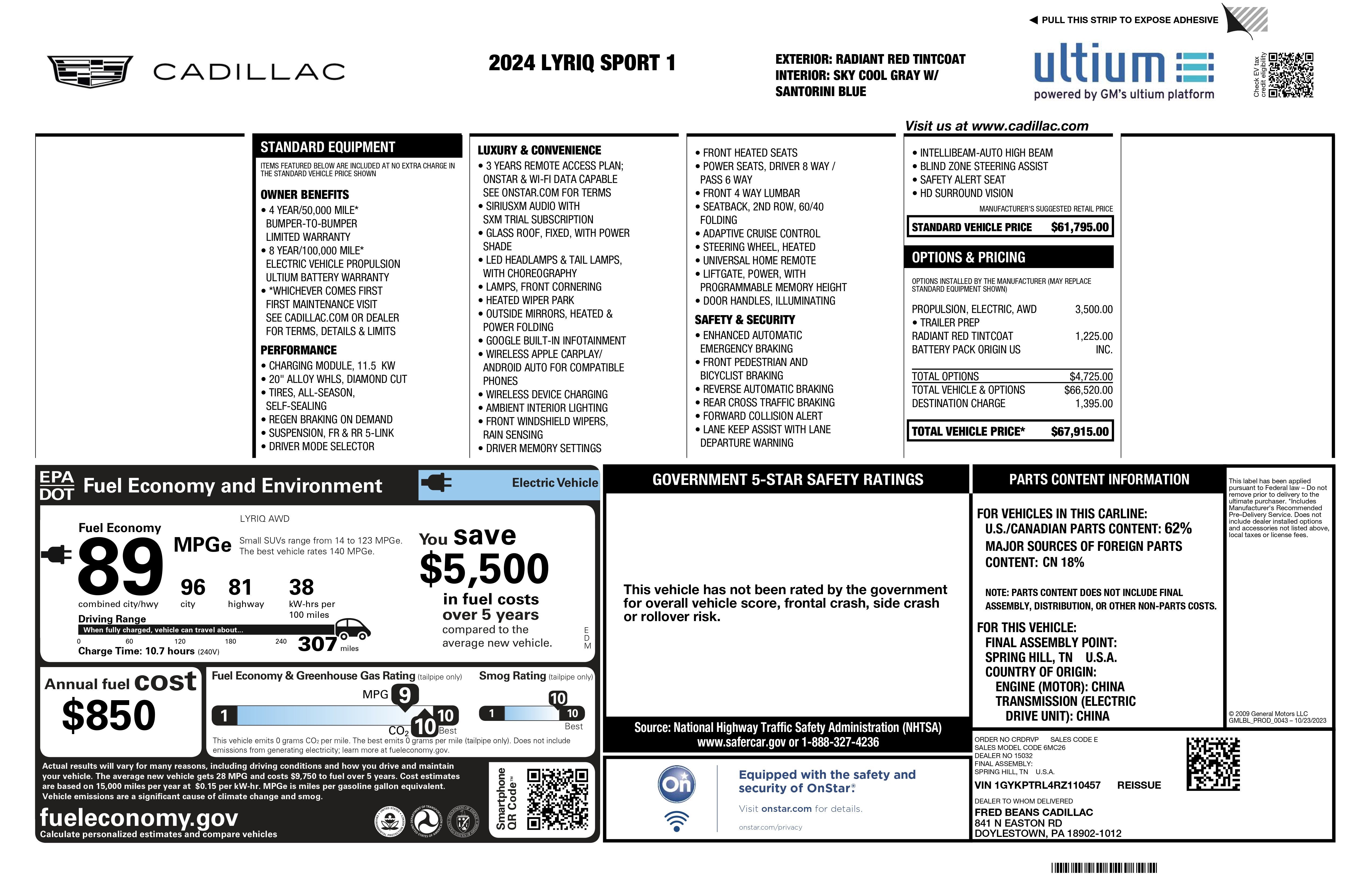2024 Cadillac LYRIQ Sport 1