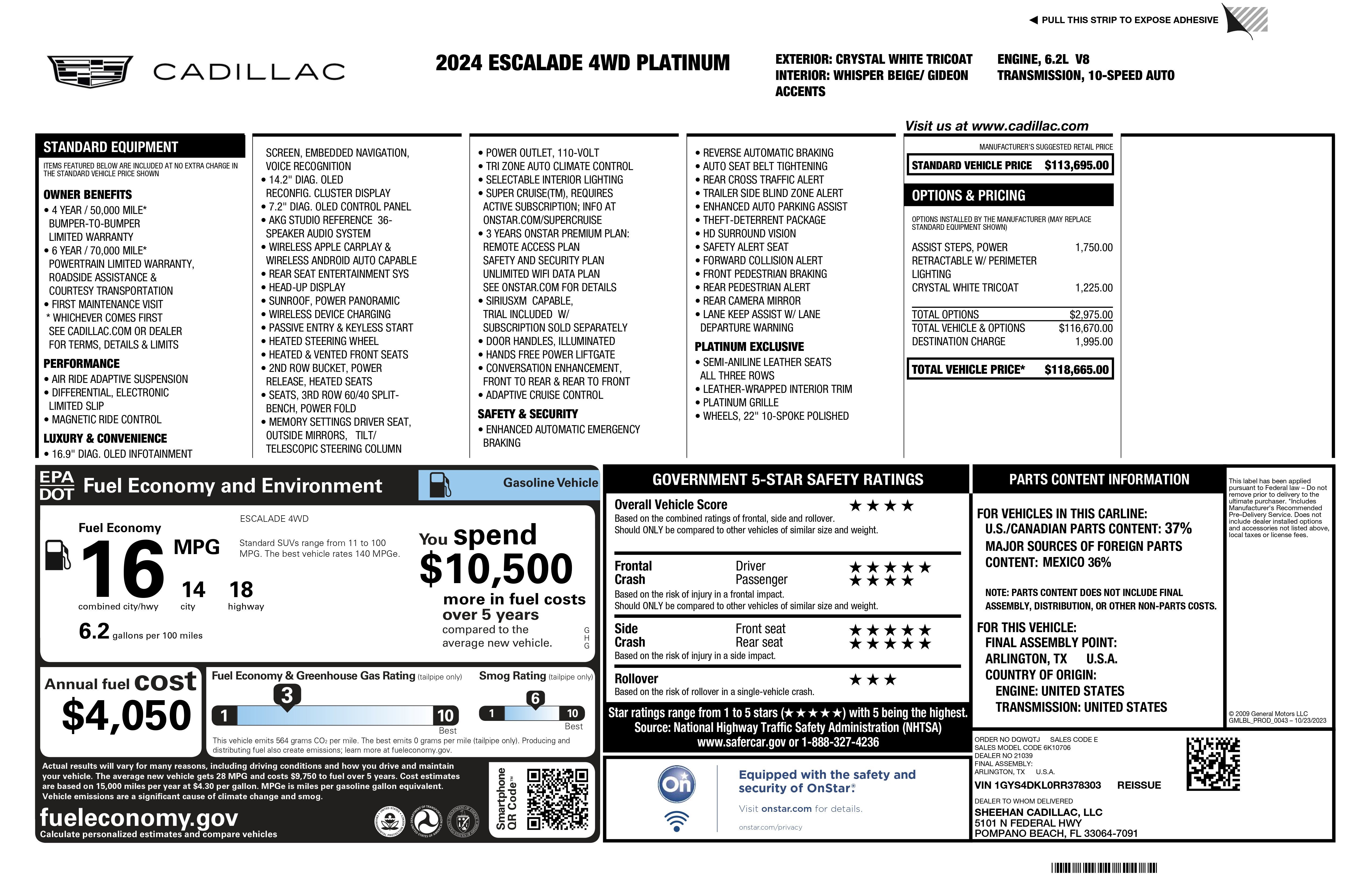 2024 Cadillac Escalade Premium Luxury Platinum