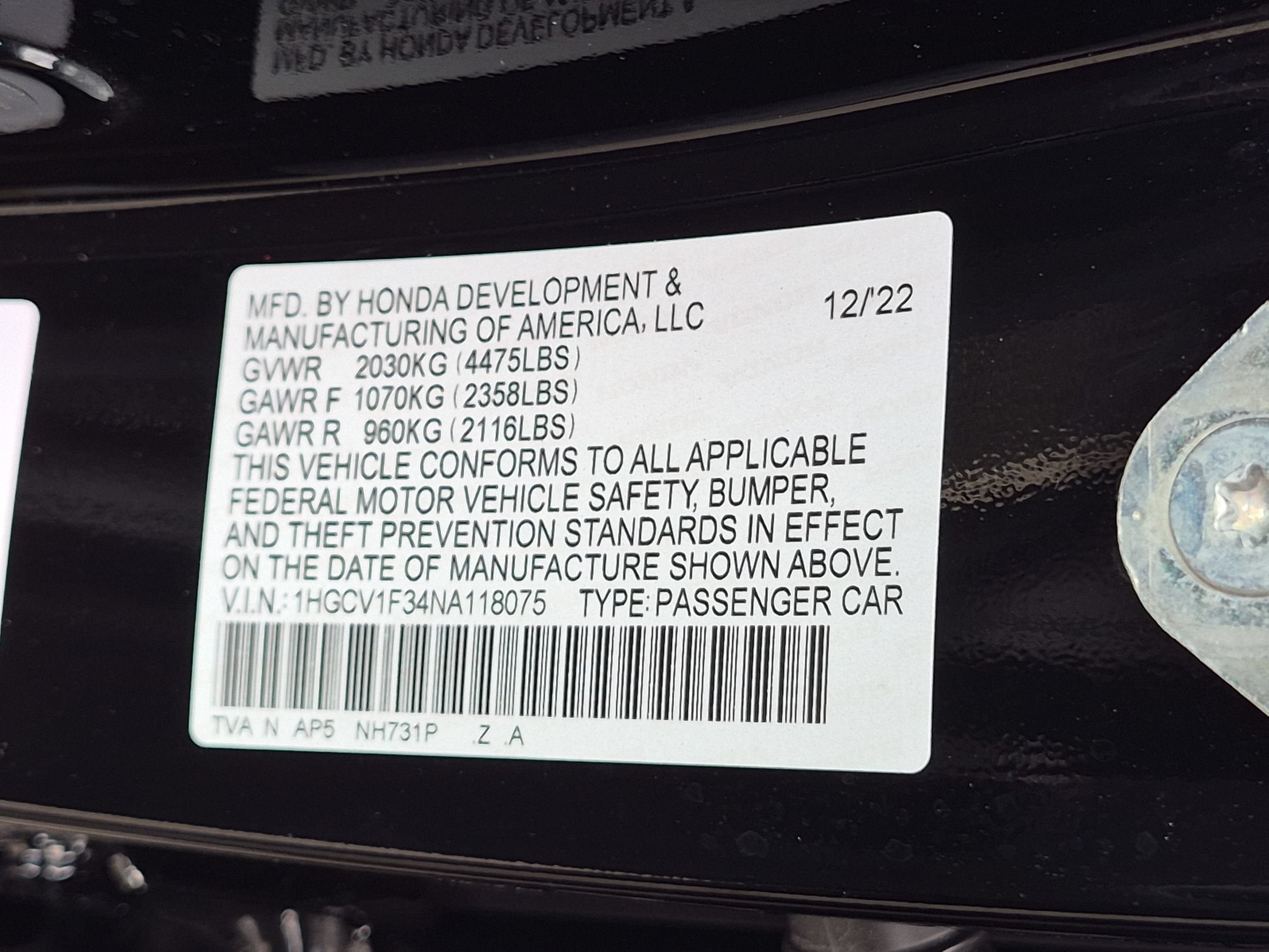 2022 Honda Accord Sport