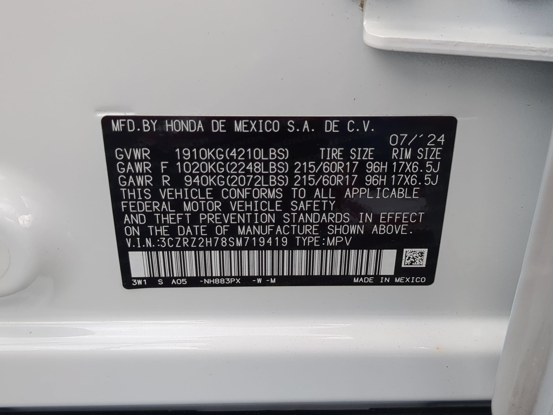 2025 Honda HR-V AWD EX-L