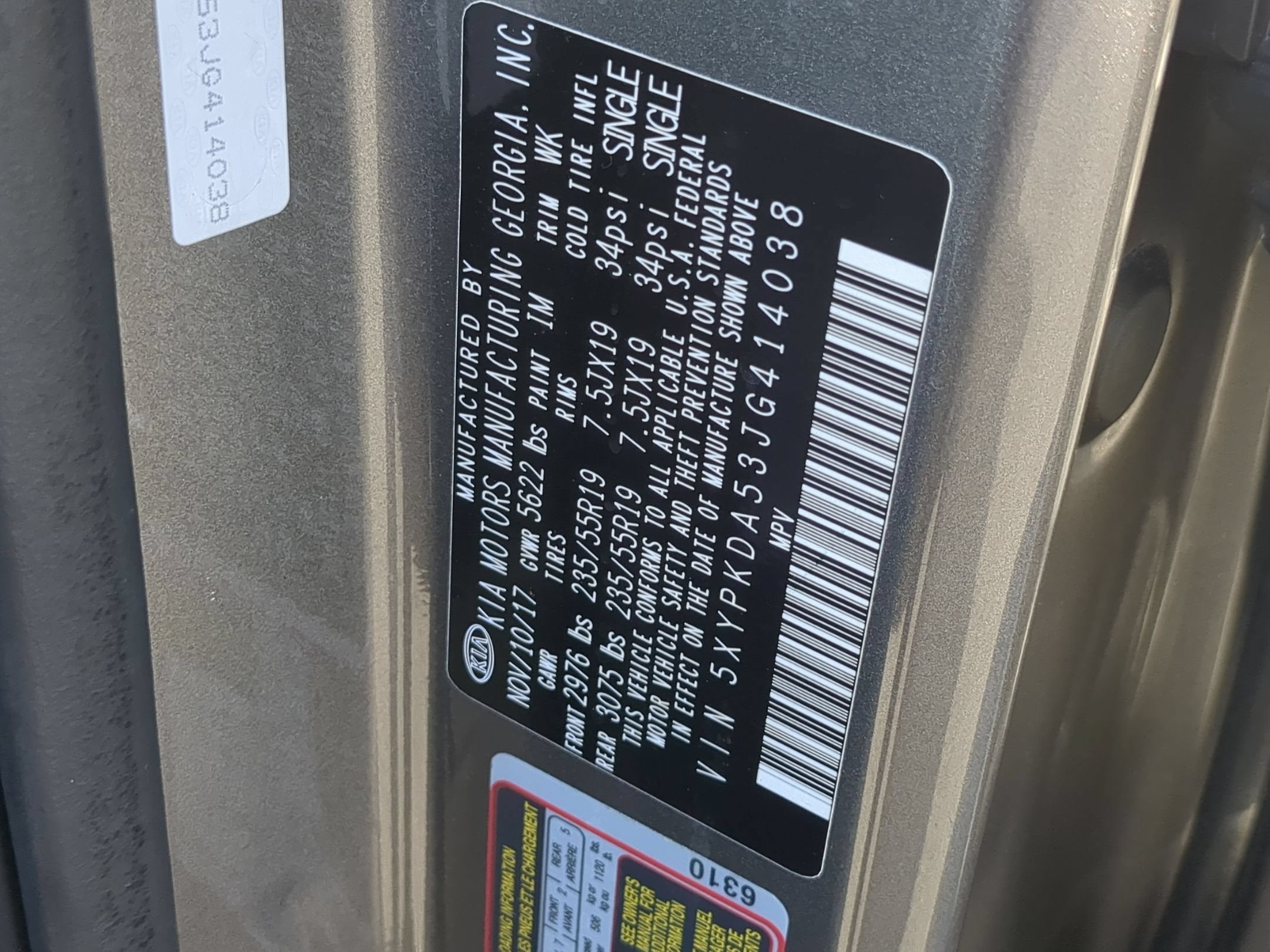 2018 Kia Sorento 3.3L SX